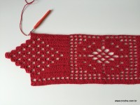 Tapete vermelho em crochê filé (289)