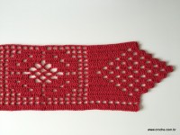 Tapete vermelho em crochê filé (291)