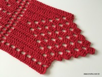 Tapete vermelho em crochê filé (293)