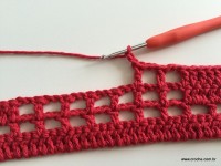 Tapete vermelho em crochê filé (37)