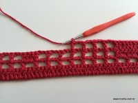 Tapete vermelho em crochê filé (39)