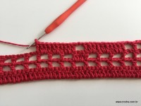 Tapete vermelho em crochê filé (42)
