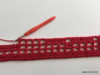 Tapete vermelho em crochê filé (44)