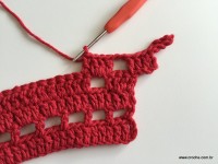 Tapete vermelho em crochê filé (60)