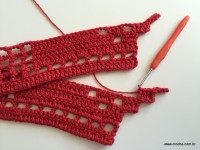 Tapete vermelho em crochê filé (68)