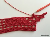 Tapete vermelho em crochê filé (70)