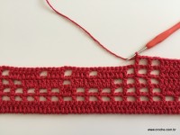 Tapete vermelho em crochê filé (75)
