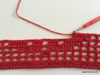 Tapete vermelho em crochê filé (76)