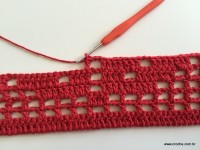 Tapete vermelho em crochê filé (79)