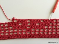 Tapete vermelho em crochê filé (83)