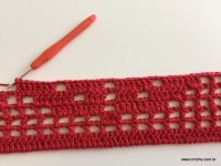 Tapete vermelho em crochê filé (84)