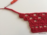 Tapete vermelho em crochê filé (89)