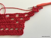 Tapete vermelho em crochê filé (90)