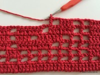 Tapete vermelho em crochê filé (96)