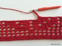 Tapete vermelho em crochê filé (98)