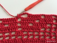 Tapete vermelho em crochê filé (99)
