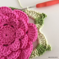 Flor Rosa rasteira passo a passo (103)