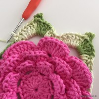 Flor Rosa rasteira passo a passo (104)