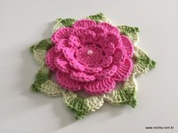 Flor Rosa rasteira passo a passo (115)