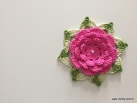 Flor Rosa rasteira passo a passo (119)