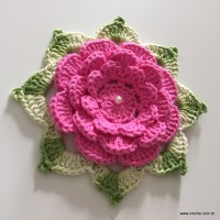 Flor Rosa rasteira passo a passo (123)