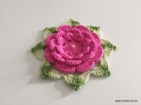 Flor Rosa rasteira passo a passo (126)