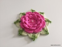 Flor Rosa rasteira passo a passo (127)