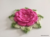 Flor Rosa rasteira passo a passo (128)