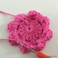 Flor Rosa rasteira passo a passo (36)