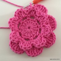 Flor Rosa rasteira passo a passo (45)