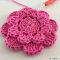 Flor Rosa rasteira passo a passo (47)