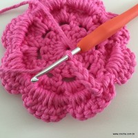 Flor Rosa rasteira passo a passo (55)