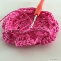 Flor Rosa rasteira passo a passo (62)