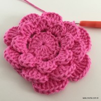 Flor Rosa rasteira passo a passo (66)