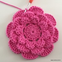 Flor Rosa rasteira passo a passo (68)