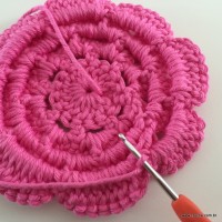 Flor Rosa rasteira passo a passo (70)