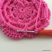 Flor Rosa rasteira passo a passo (73)