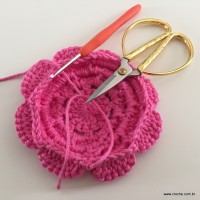 Flor Rosa rasteira passo a passo (75)