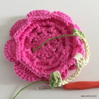 Flor Rosa rasteira passo a passo (91)