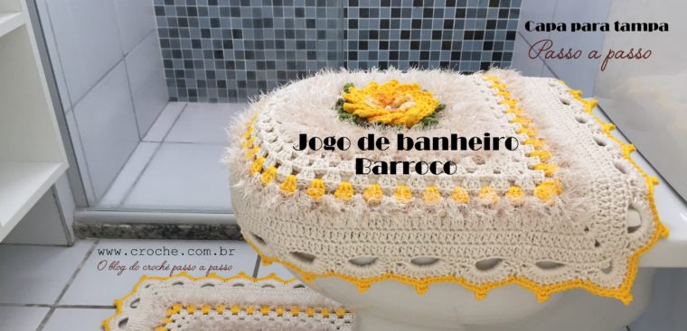 Jogo de banheiro barroco com flor de algodão
