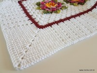 Tapete retangular com flor cravo (136)