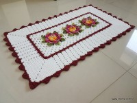 Tapete retangular com flor cravo (170)