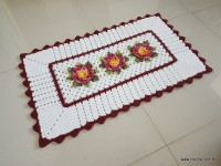 Tapete retangular com flor cravo (171)
