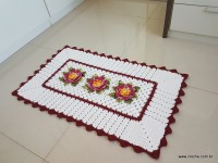 Tapete retangular com flor cravo (176)