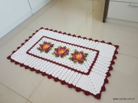 Tapete retangular com flor cravo (177)
