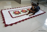 Tapete retangular com flor cravo (190)