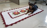 Tapete retangular com flor cravo (193)