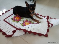 Tapete retangular com flor cravo (196)