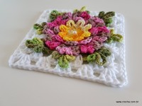 Tapete retangular com flor cravo (34)