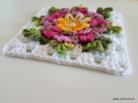 Tapete retangular com flor cravo (35)